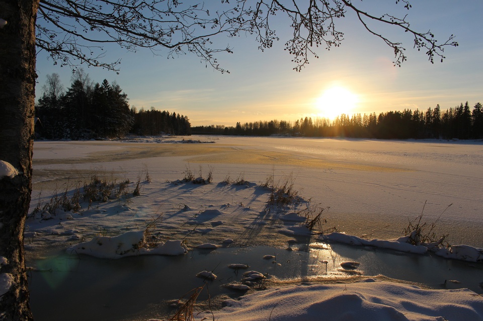 Froze river