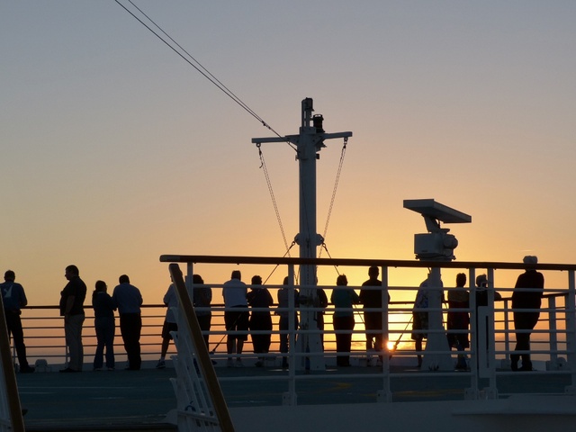 Sunset on the boat