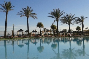 Pool and palm trees, Costa del Sol