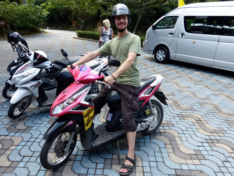 Antti on a scooter.