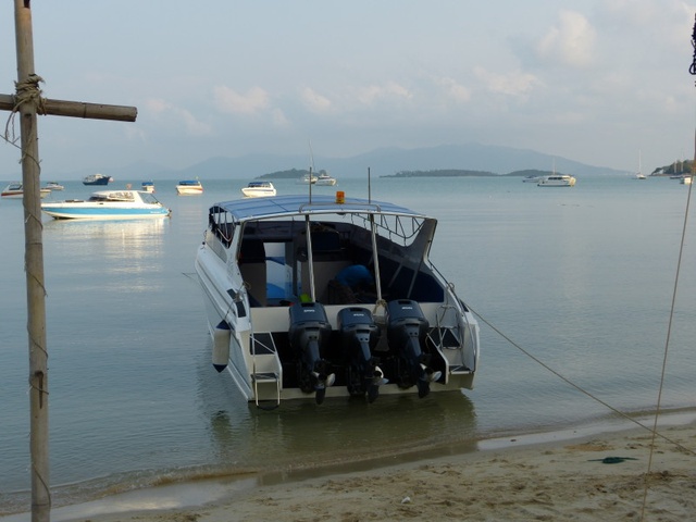 A boat on a beach, Chaweng.