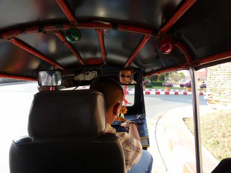 on a tuktuk ride in Chiang Mai