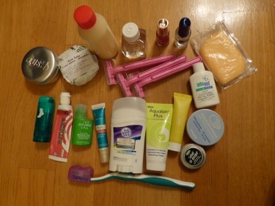 Toiletries to pack